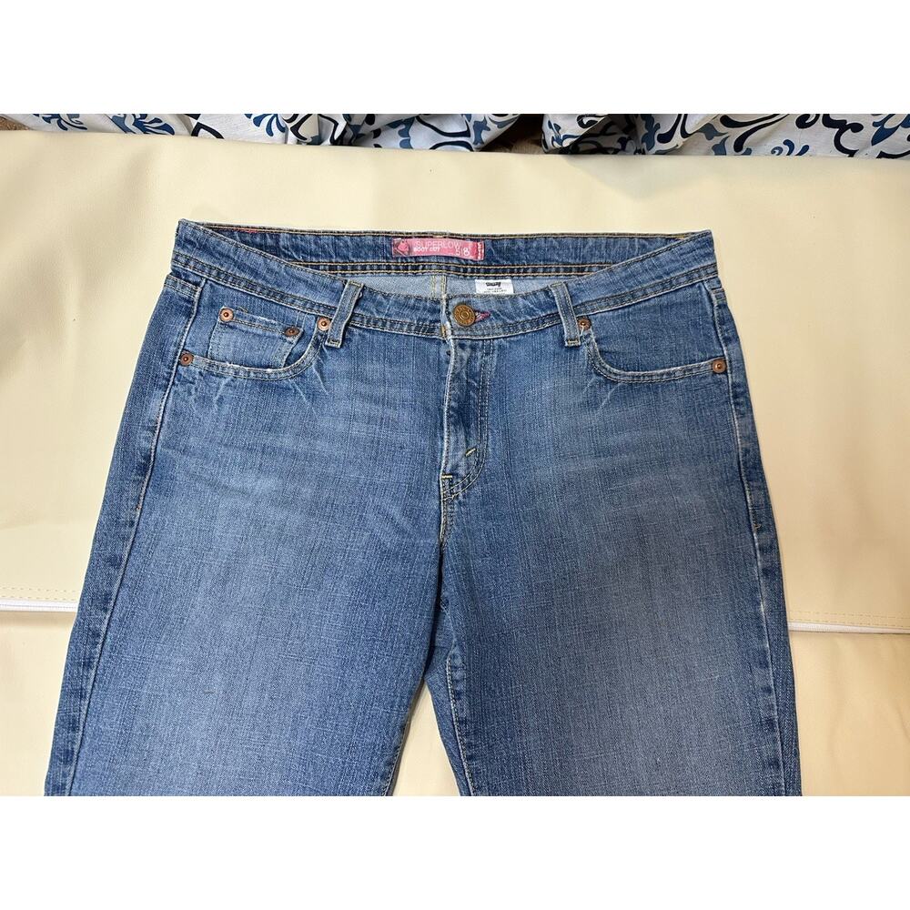 Levi's Womens Jeans 518 Super Low Boot Cut Blue Denim Medium Wash 13M 36X32 - Picture 3 of 12